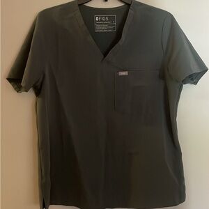 Figs Gray V-Neck Scrub Shirt